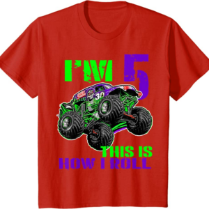 Monster Trucks Are My Jam 5th Birthday Boy 5 years old 