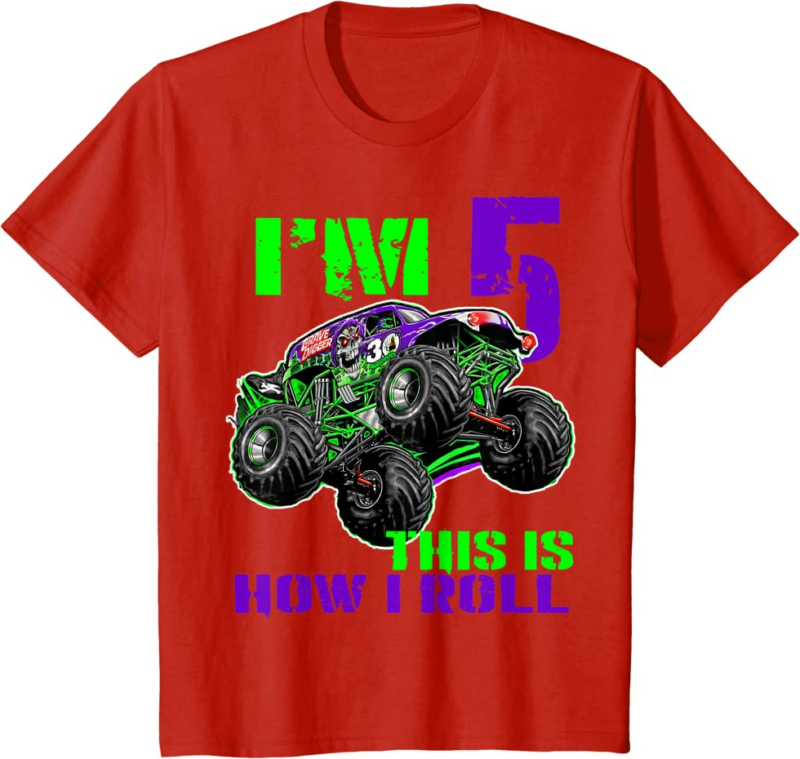 Monster Trucks Are My Jam 5th Birthday Boy 5 years old
