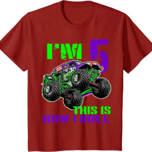Monster Trucks Are My Jam 5th Birthday Boy 5 years old 