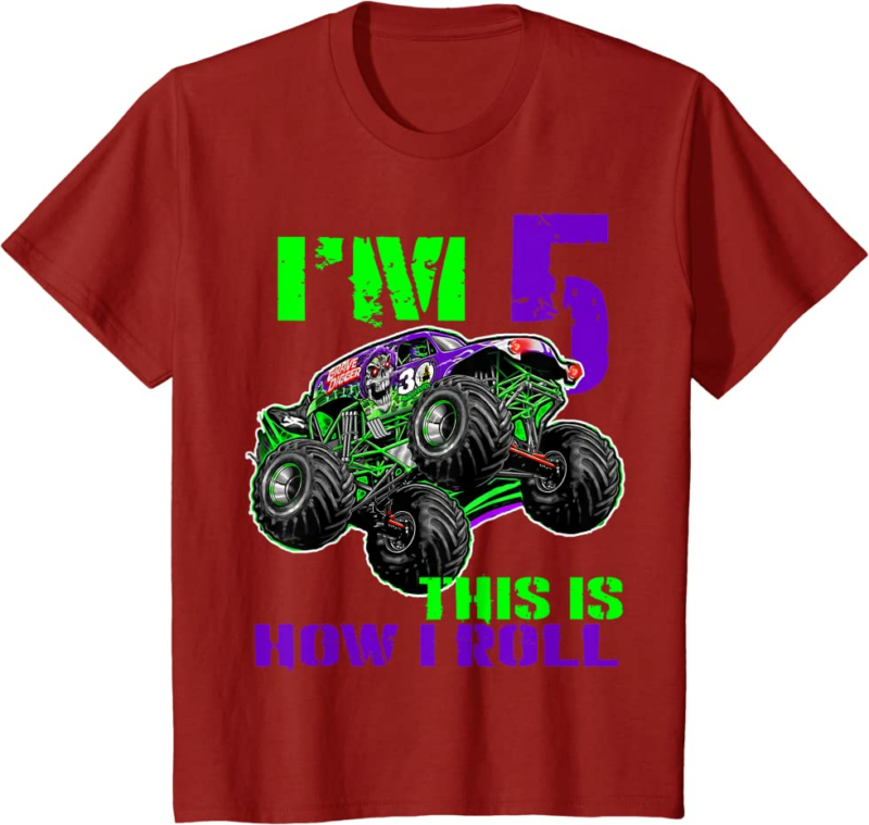 Monster Trucks Are My Jam 5th Birthday Boy 5 years old
