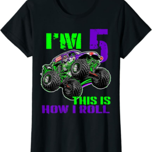 Monster Trucks Are My Jam 5th Birthday Boy 5 years old 