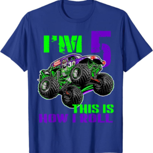 Monster Trucks Are My Jam 5th Birthday Boy 5 years old 