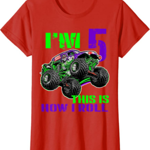 Monster Trucks Are My Jam 5th Birthday Boy 5 years old 