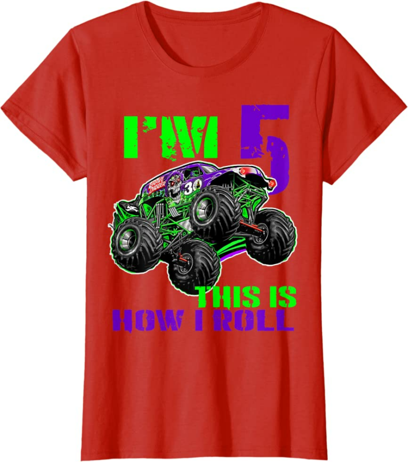 Monster Trucks Are My Jam 5th Birthday Boy 5 years old