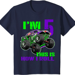 Monster Trucks Are My Jam 5th Birthday Boy 5 years old 