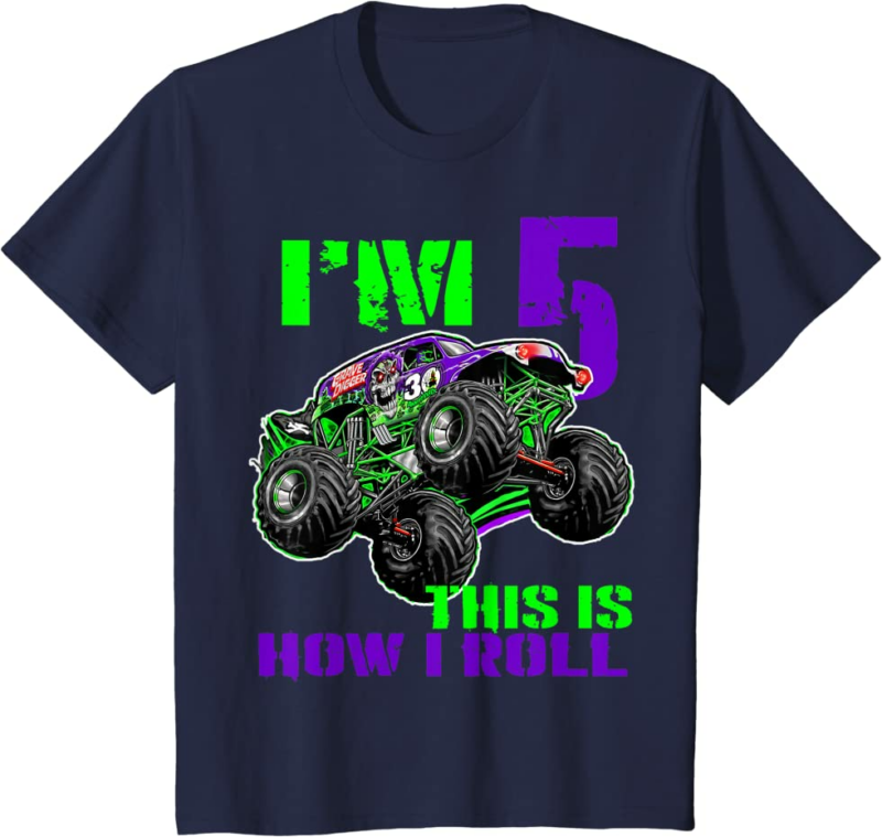Monster Trucks Are My Jam 5th Birthday Boy 5 years old