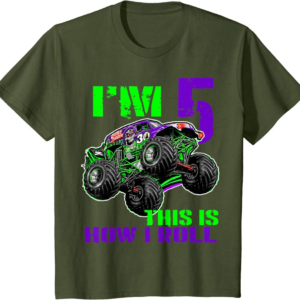 Monster Trucks Are My Jam 5th Birthday Boy 5 years old 