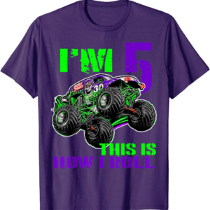 Monster Trucks Are My Jam 5th Birthday Boy 5 years old 
