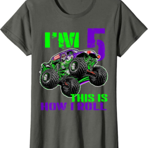 Monster Trucks Are My Jam 5th Birthday Boy 5 years old 