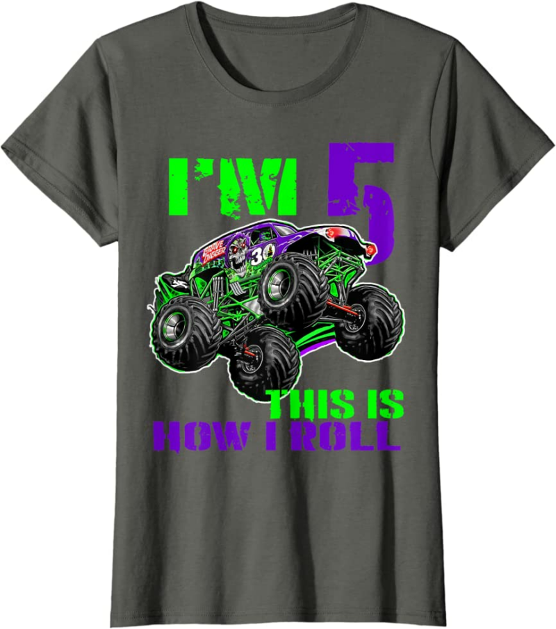 Monster Trucks Are My Jam 5th Birthday Boy 5 years old