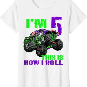 Monster Trucks Are My Jam 5th Birthday Boy 5 years old 