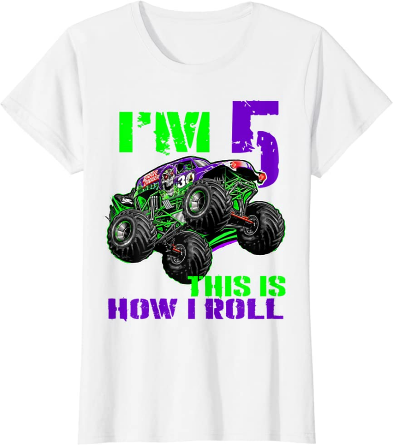 Monster Trucks Are My Jam 5th Birthday Boy 5 years old