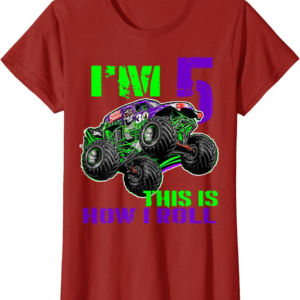 Monster Trucks Are My Jam 5th Birthday Boy 5 years old 