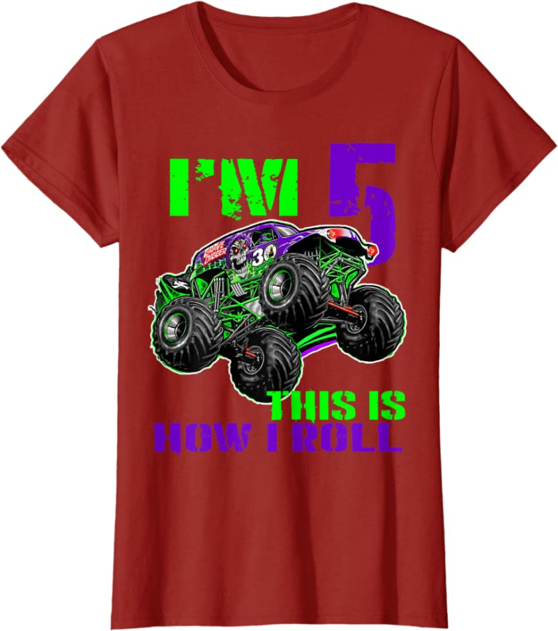 Monster Trucks Are My Jam 5th Birthday Boy 5 years old