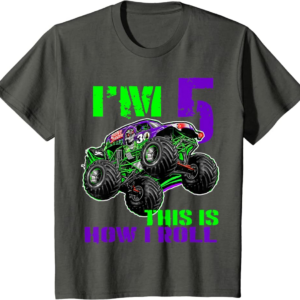 Monster Trucks Are My Jam 5th Birthday Boy 5 years old 
