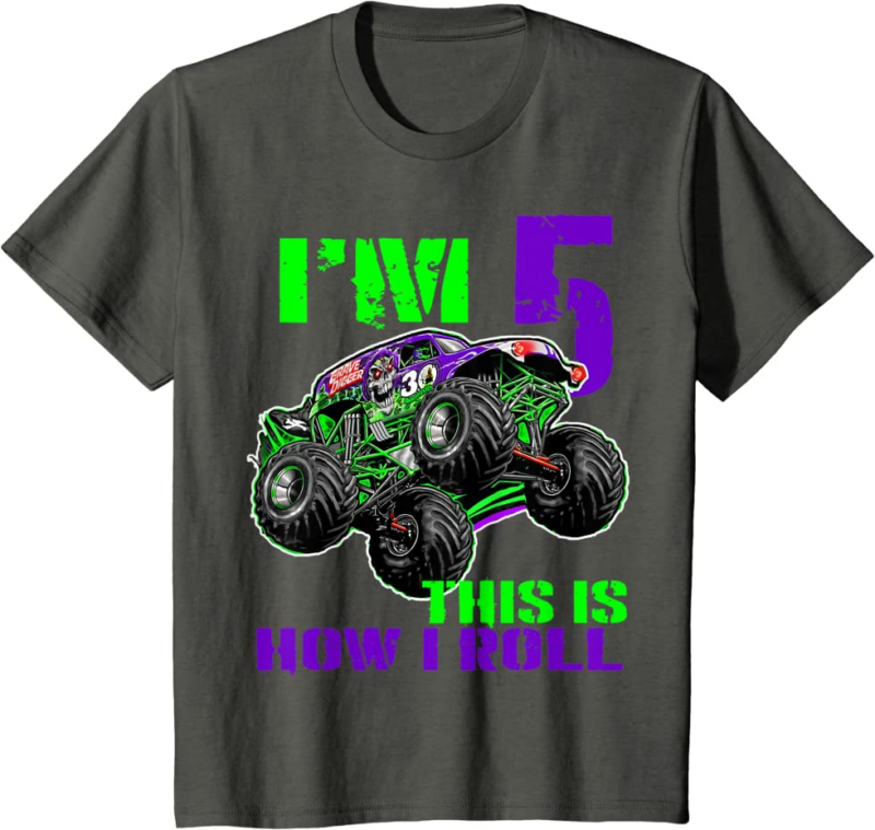 Monster Trucks Are My Jam 5th Birthday Boy 5 years old