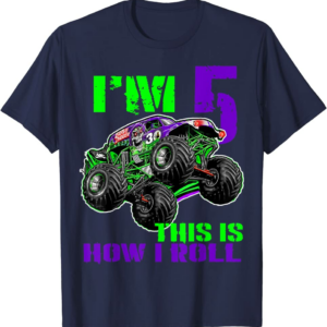 Monster Trucks Are My Jam 5th Birthday Boy 5 years old 
