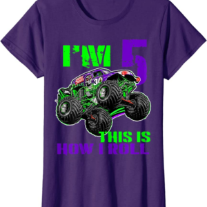 Monster Trucks Are My Jam 5th Birthday Boy 5 years old 