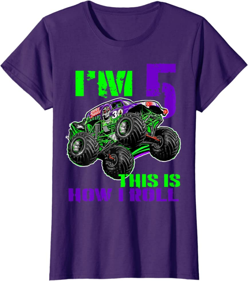 Monster Trucks Are My Jam 5th Birthday Boy 5 years old