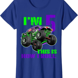 Monster Trucks Are My Jam 5th Birthday Boy 5 years old 