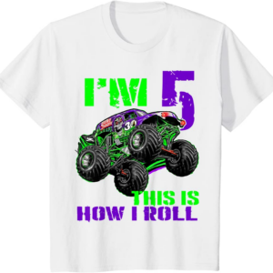 Monster Trucks Are My Jam 5th Birthday Boy 5 years old 