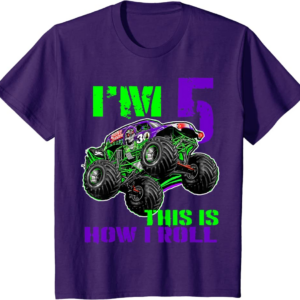 Monster Trucks Are My Jam 5th Birthday Boy 5 years old 