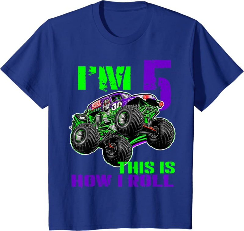Monster Trucks Are My Jam 5th Birthday Boy 5 years old