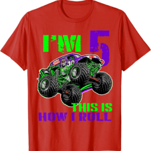Monster Trucks Are My Jam 5th Birthday Boy 5 years old 