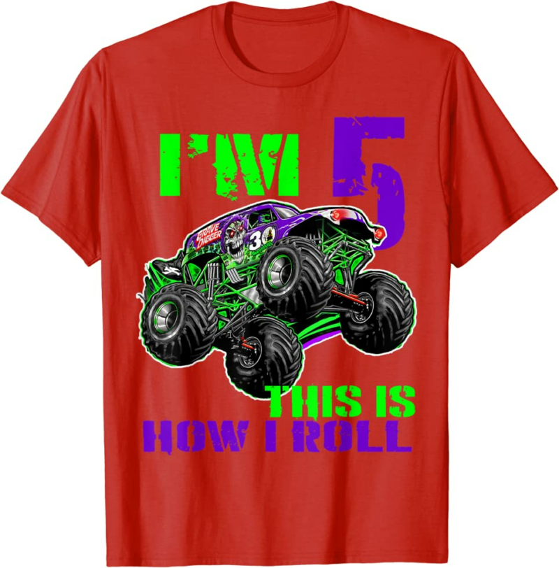 Monster Trucks Are My Jam 5th Birthday Boy 5 years old