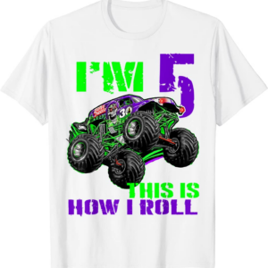 Monster Trucks Are My Jam 5th Birthday Boy 5 years old 