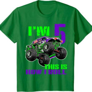 Monster Trucks Are My Jam 5th Birthday Boy 5 years old 
