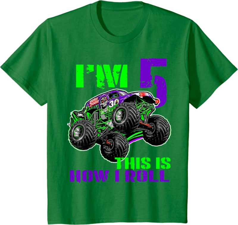 Monster Trucks Are My Jam 5th Birthday Boy 5 years old
