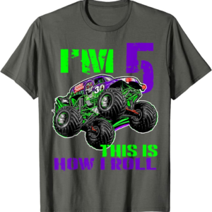 Monster Trucks Are My Jam 5th Birthday Boy 5 years old 