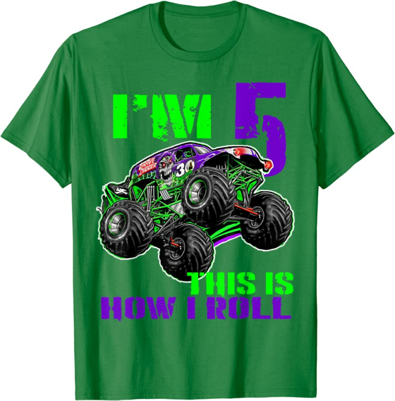 Monster Trucks Are My Jam 5th Birthday Boy 5 years old