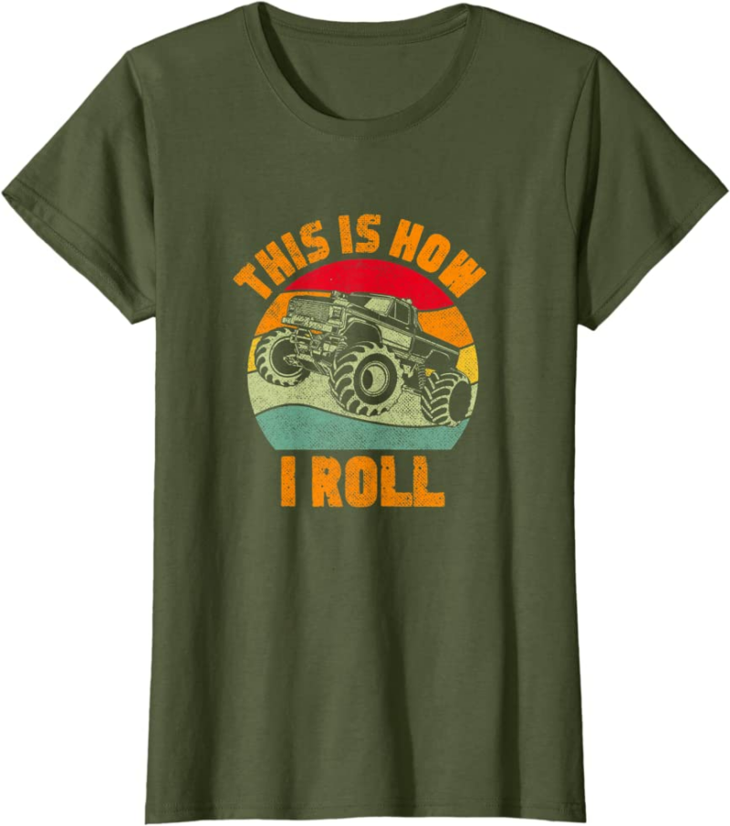 Retro Monster Truck Driver Offroad Vehicles Motorsport