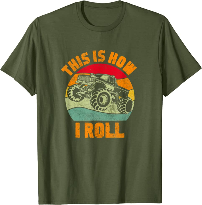Retro Monster Truck Driver Offroad Vehicles Motorsport