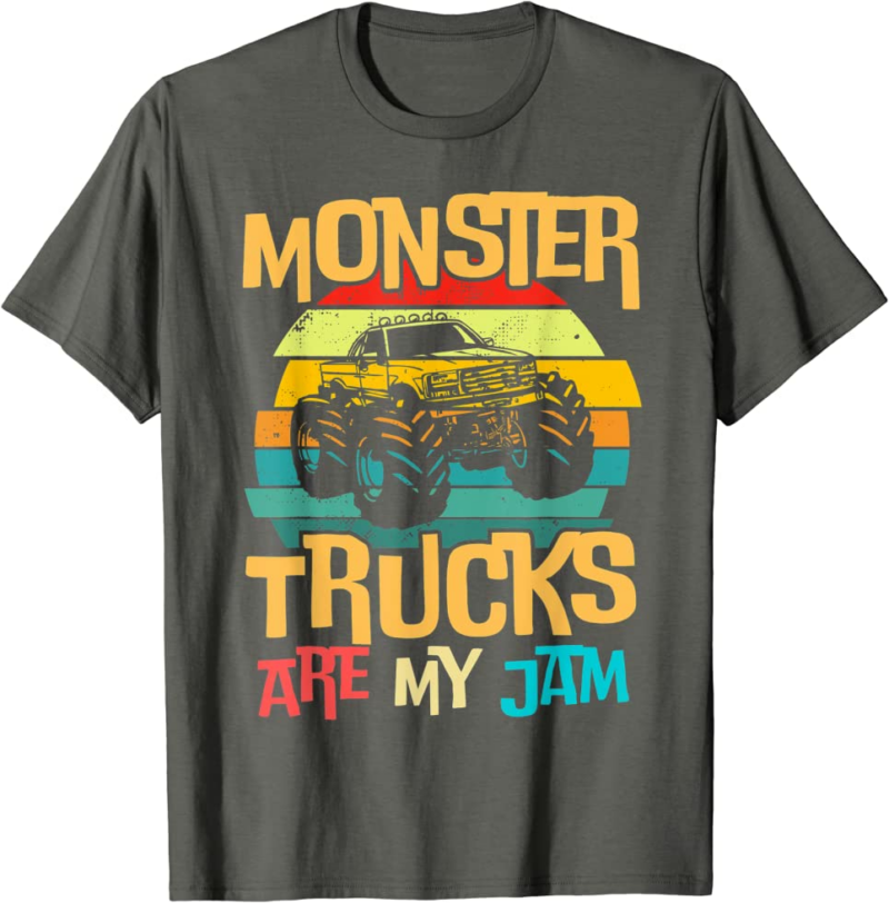 Retro Sunset Truck Vintage Monster Trucks Are My Jam T-