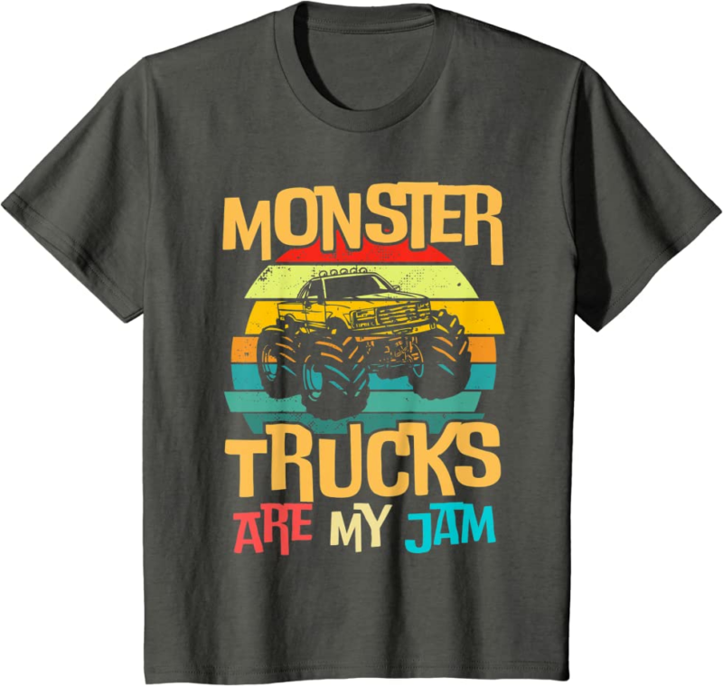Retro Sunset Truck Vintage Monster Trucks Are My Jam T-