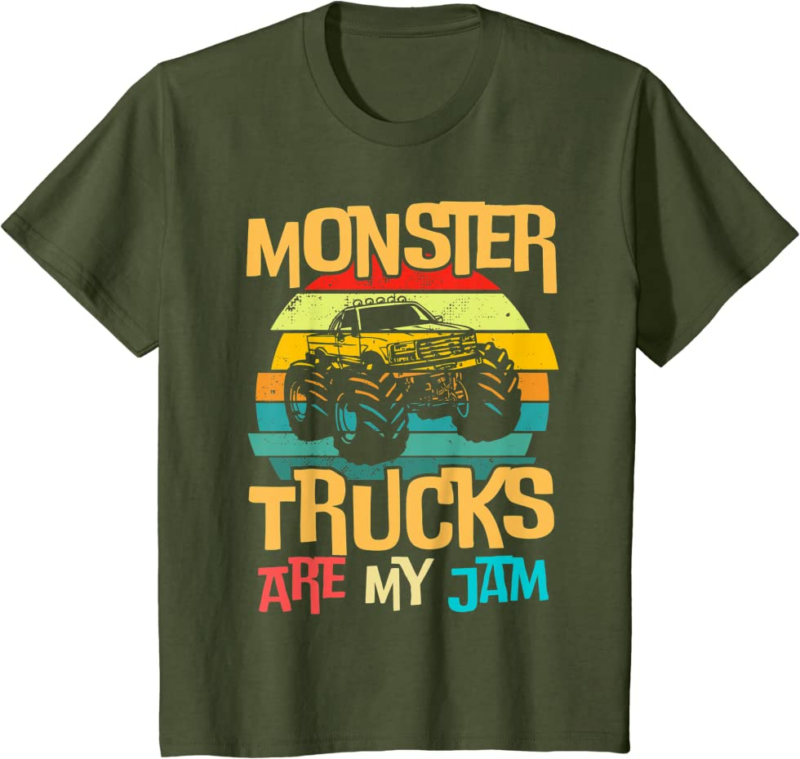 Retro Sunset Truck Vintage Monster Trucks Are My Jam T-