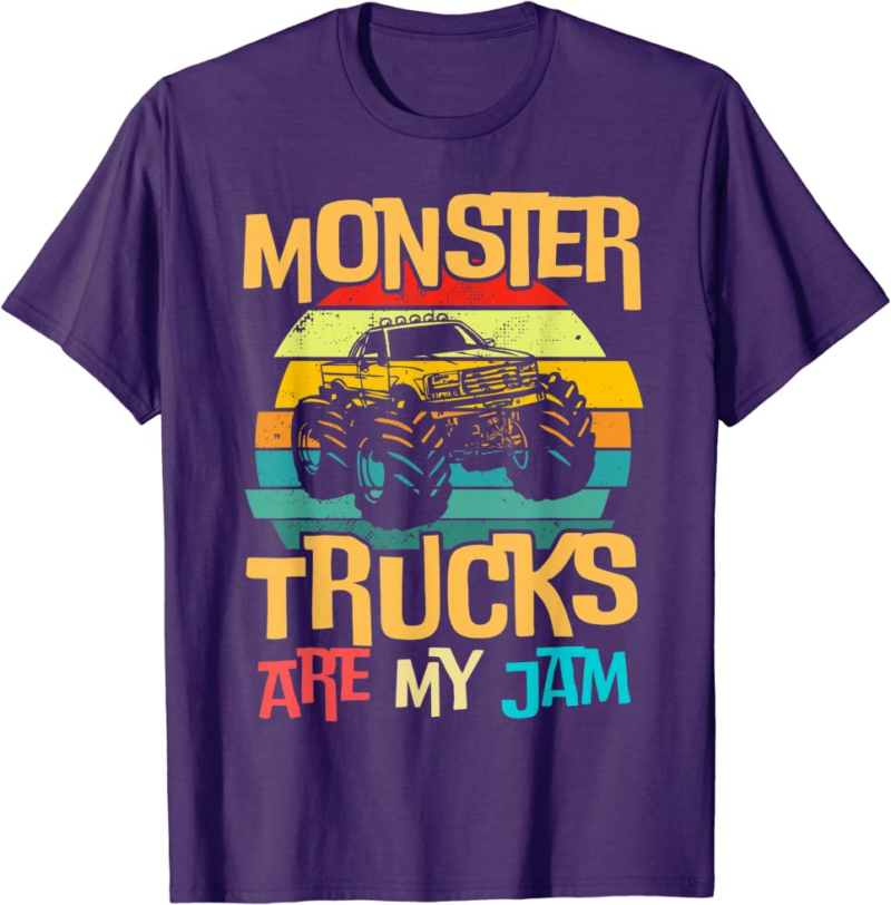 Retro Sunset Truck Vintage Monster Trucks Are My Jam T-
