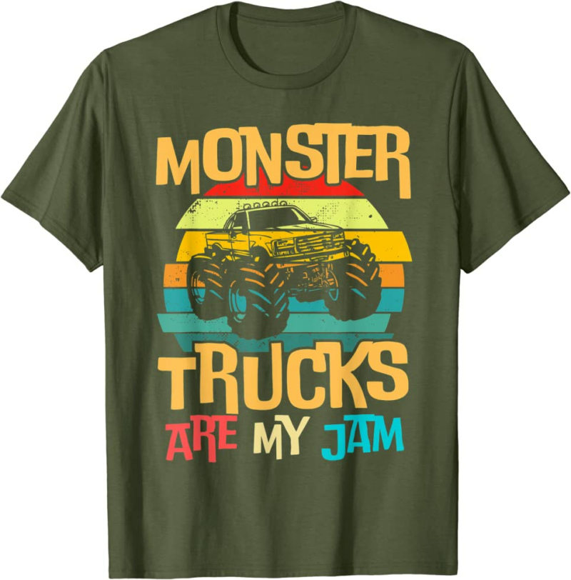 Retro Sunset Truck Vintage Monster Trucks Are My Jam T-