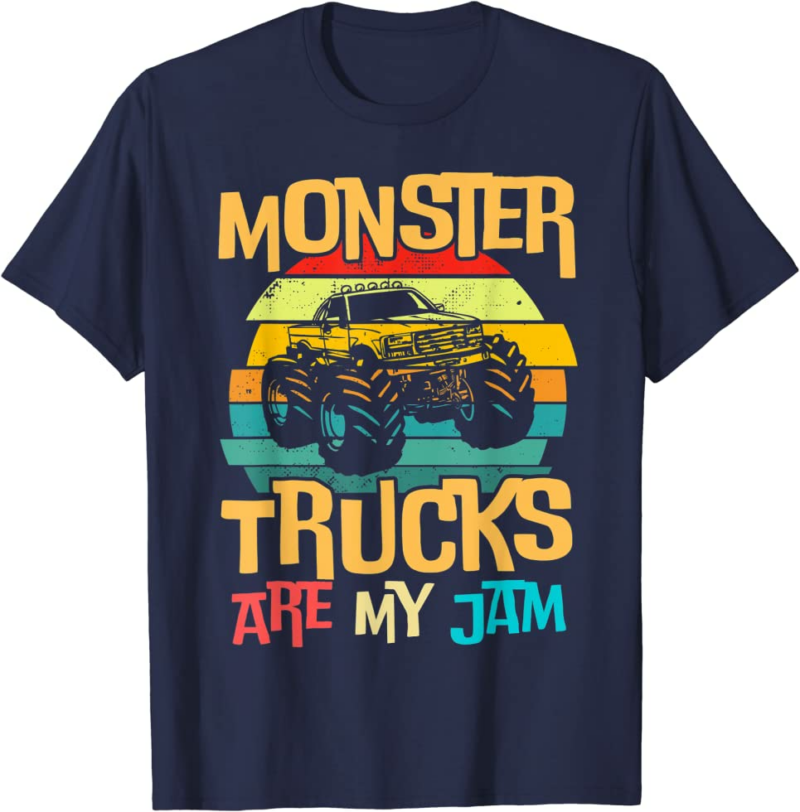 Retro Sunset Truck Vintage Monster Trucks Are My Jam T-