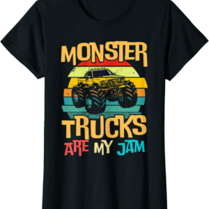 Retro Sunset Truck Vintage Monster Trucks Are My Jam T-