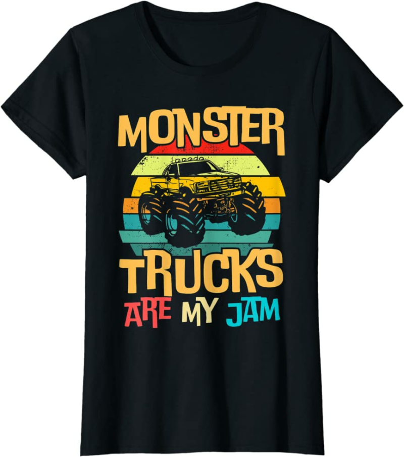 Retro Sunset Truck Vintage Monster Trucks Are My Jam T-