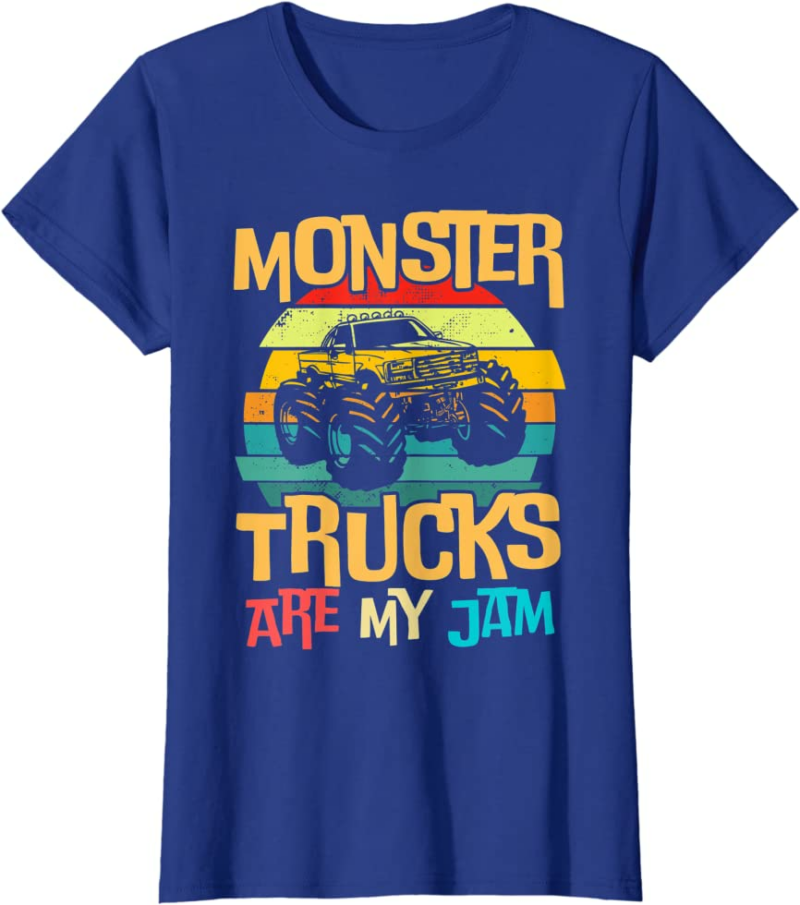 Retro Sunset Truck Vintage Monster Trucks Are My Jam T-