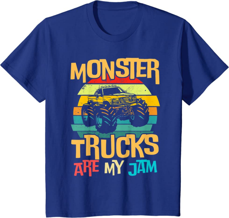 Retro Sunset Truck Vintage Monster Trucks Are My Jam T-