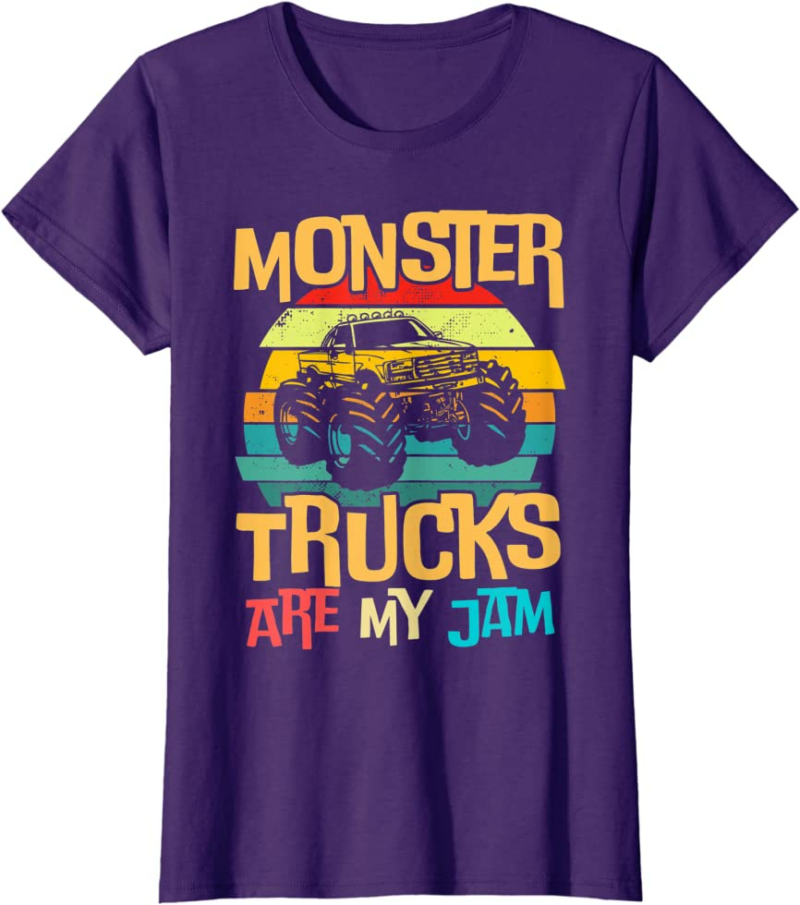 Retro Sunset Truck Vintage Monster Trucks Are My Jam T-