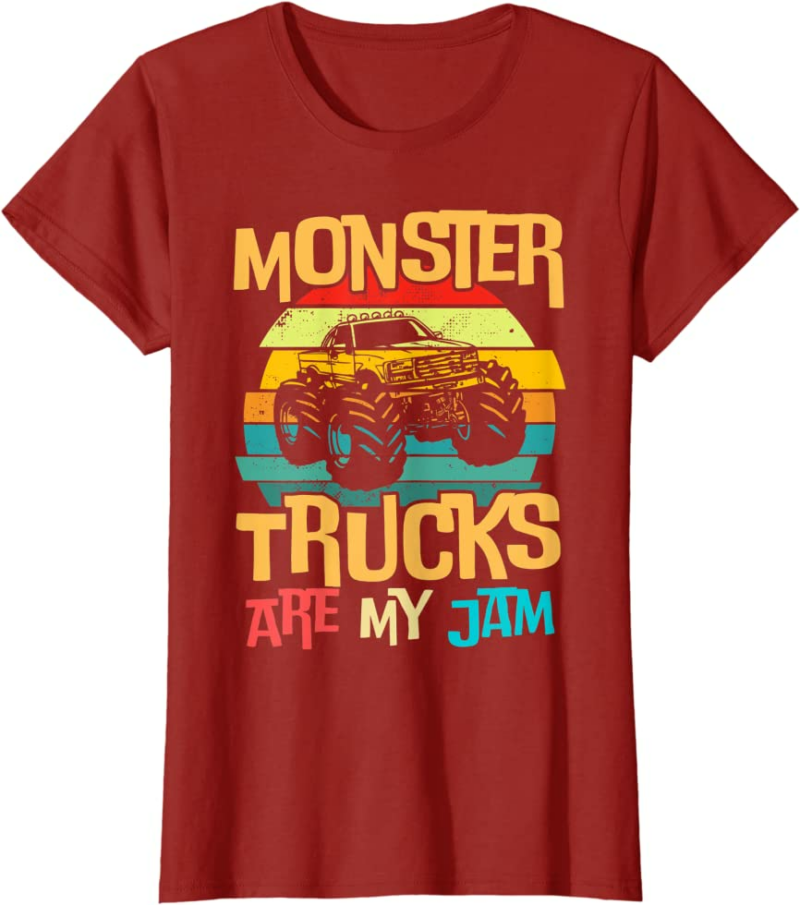 Retro Sunset Truck Vintage Monster Trucks Are My Jam T-