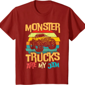 Retro Sunset Truck Vintage Monster Trucks Are My Jam T-