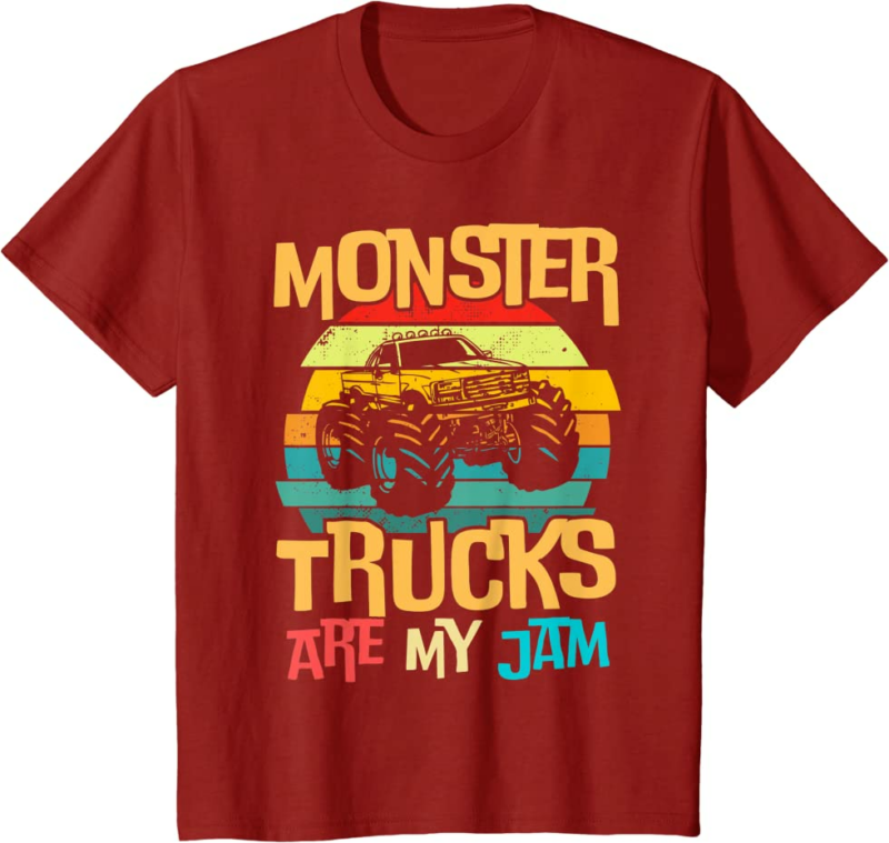 Retro Sunset Truck Vintage Monster Trucks Are My Jam T-